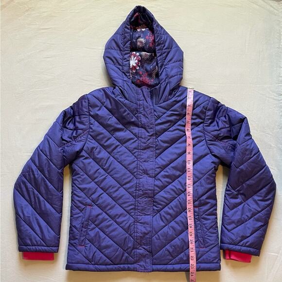 Slalom Purple and Pink Girls Hooded Ski Jacket Size XL 14/16 - Picture 2 of 10
